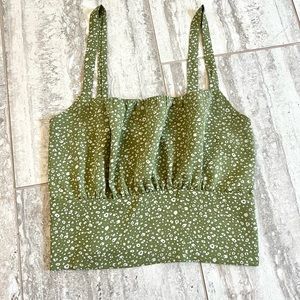 Cute Green Vacation Crop Top :) Size: Large